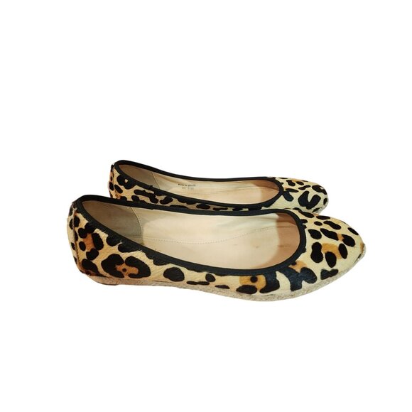 Kate Spade Vilette calf hair espadrille flats with a leopard print Womens size 9 - Picture 1 of 9